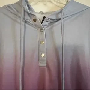 ETCYY Women's Color Block Hoodie - Long Sleeve Drawstring Pullover With Pocket, Pink, Size XL